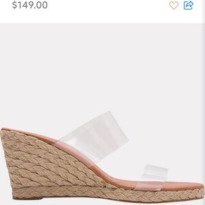 Andre Assous Clear Strap Tan Wedges